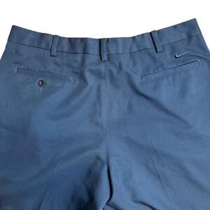Nike Golf Shorts Men 36 Navy Blue Pleated Fit Dry Performance Activewear